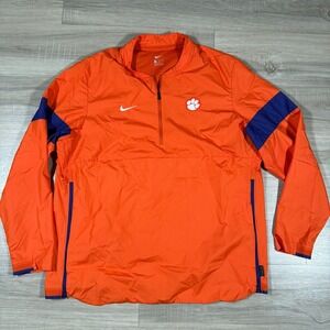 Nike Clemson Tigers Orange Blue Lightweight‎ Pullover Jacket Vented Size XL